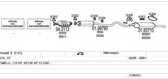 MTS C250412005152 Exhaust System